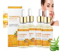 Turmeric Face Oil, Vitamin C Serum, Illuminating Faced Treatment toBrighten Skin, Improve Darkest Spots Even Out Uneven Skin Tone, Reduce The Appearance of Wrinkles Fine Lines, Deep Hydration (4pcs)