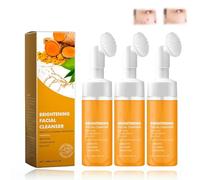 Turmeric Facial Cleanser, Kojic Acid Turmeric Foaming Cleanser, Brightening Foaming Face Wash, Turmeric Face Wash Gently Exfoliates Deep Clean, for All Skin Types (3PCS)