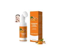 Turmeric Facial Cleanser, Turmeric Foaming Face Wash, Deep Cleansing Glowing Tumeric Liquid Soap With Brush, Natural Anti Aging Exfoliating Refreshing Cleanser for All Skin Types