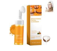 Turmeric Facial Cleanser with Brush, Deep Cleansing Glows Wash for Dark Spot, Moisturizing, Remove Excess Keratin, Kojic Acid Facial Cleanser for Face Wash and Firming Skin (1pcs)