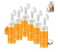Turmeric Facial Cleanser with Brush, Deep Cleansing Glows Wash for Dark Spot, Moisturizing, Remove Excess Keratin, Kojic Acid Facial Cleanser for Face Wash and Firming Skin (6pcs)