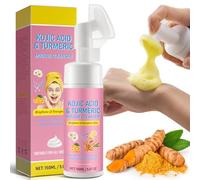 Turmeric Facial Foaming Cleanser - Deep Cleaning Pores Moisturizing Kojic Acid and Turmeric Cleansing Face Skincare Clear Mousse Cleanser Washes for Oil, Dry and All Skin