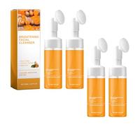 Turmeric Foaming Cleanser with Brush, Hydrating Turmeric Face Wash, Gentle Exfoliating Facial Cleanser, Balance Skin Oil & Water, Deep Cleansing Glow Foam, Nourishing Facial Wash for Women & Men (4)