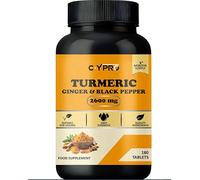 Turmeric Ginger and Black Pepper Tablets 2600mg - 180 Tablets (3 Month Supply) - High Strength Curcumin Supplement with Black Pepper for Max Absorption by C+Y PRO