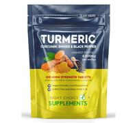 Turmeric, Ginger & Black Pepper 4000 mg Tablets (per Serving), High Strength Curcumin Supplements, Vegan and Gluten Free, UK Made, 120 Count