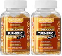 Turmeric, Ginger & Black Pepper Complex Gummy | Light Spiced Fruit Flavour | 60 Vegan Gummies | Joint Support, Digestive Health & Anti-Inflammation by NUTRIGUMS® (Pack of 2)