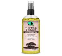 Turmeric & Ginger Deep Massage Oil with Black Pepper - Immunity Booster, Skin Healing, Antioxidant & Antibacterial, Circulatory Support (100ml Spray)