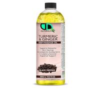 Turmeric & Ginger Deep Massage Oil with Black Pepper - Immunity Booster, Skin Healing, Antioxidant & Antibacterial, Circulatory Support (500ml Cap)