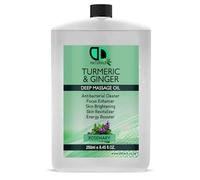 Turmeric & Ginger Deep Massage Oil with Rosemary Essential Oil - Antibacterial Cleanser, Skin Brightening, Focus & Energy Booster, Joint & Muscle Relief (250ml Postal)