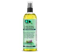 Turmeric & Ginger Deep Massage Oil with Rosemary Essential Oil - Antibacterial Cleanser, Skin Brightening, Focus & Energy Booster, Joint & Muscle Relief (250ml Spray)
