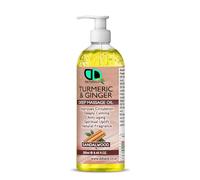 Turmeric & Ginger Deep Massage Oil with Sandalwood | Circulation Booster, Anti-Aging, Calming & Spiritual Uplift | Natural Fragrance for Relaxation (250ml Pump)