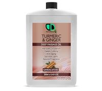Turmeric & Ginger Deep Massage Oil with Sandalwood | Circulation Booster, Anti-Aging, Calming & Spiritual Uplift | Natural Fragrance for Relaxation (250ml Postal)