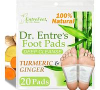 Turmeric & Ginger Detox Foot Patches, 20 Pack: Detox Foot Pads, Deep Cleansing to Remove Toxins & Sleep Better, Foot Detox Patches