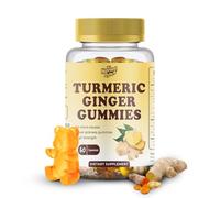Turmeric & Ginger Gummies with Black Pepper - 500mg Ginger Root Extract, 500mg Turmeric Root Extract, Black Pepper Extract for Absorption - Joint, Immune & Digestive Support - 60 Gummies
