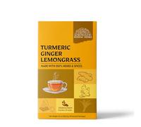 Turmeric Ginger Lemongrass Tea Bags | Aromatic Herbal Blend | Caffeine-Free, Refreshing & Natural | 60g (2g-30 Pyramid Tea bags)
