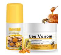 Turmeric & Ginger Pain Relief Cream & Bee Venom Anti Wrinkle Face Cream Duo - Natural Botanicals for Skin & Body Comfort, Moisturizing Bee Venom Cream, Support for Mature Skin - 2 Piece Set