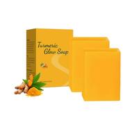 Turmeric Glow Soap, Natural Handmade Turmeric Soap Bar for Face & Body, Gentle Cleansing & Moisturising Formula for All Skin Types, Daily Use with Exfoliating Effect (2pc)