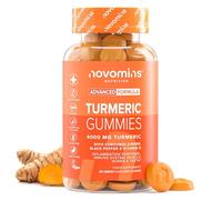 Turmeric Gummies - 4000mg High Strength Turmeric and Ginger Gummies with Curcumin, Black Pepper & Vitamin D - Tumeric Supplements Joint Support -Immunity, Muscle & Bone - Novomins