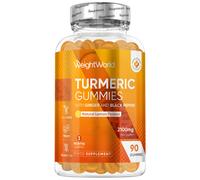 Turmeric Gummies with Black Pepper & Ginger 2100mg - 90 Natural Lemon Flavour Vegan Turmeric Gummies (3 Months Supply) -High Strength Alternative to Turmeric & Black Pepper Capsules for Adults