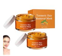 Turmeric Hair Removal Mask, Turmeric Vitamin C Clay Mask, Deep Turm/eric Collagen Mask For Face & Body, Deep Cleansing Facial Clay Mask,Refining Pores Facial Skincare Mask For Controlling Oil (2 PCS)