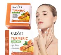 Turmeric Handmade Soap - Bar Soap,Soap Bar, Pure Natural Handcrafted Skincare, Body Cleanser For Brightens Skin, Evens Tone, Fades Scars, Sun Damage, Age Spots Backlight
