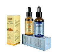 Turmeric + Hyaluronic Acid Serum Duo | Brightening & Deep Hydration Bundle | Fades Dark Spots, Boosts Glow & Plumps Skin | Anti-Ageing, Even Tone & Glass Skin Set | 2 x 30ml