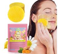 Turmeric Kojic Acid Cleansing Pads, Turmeric Exfoliating Foaming Pads,Resurfacing Pads for Face & Body,Fades Dark spots,Fades Discoloration, Facial Sponges for Cleansing 40Pcs