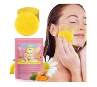Turmeric Kojic Acid Cleansing Pads,Turmeric Kojic Acid Pads,Turmeric Exfoliating Foaming Pads,Resurfacing Pads for Face & Body,Fades Dark spots,Fades Discoloration,Facial Sponges (Pink, 1Box)