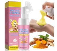 Turmeric Kojic Acid Facial Cleanser, Turmeric Face Wash Foaming Cleanser, Exfoliating Mousse Cleansing, Lighten Blemishes, Brighten Skin Tone, Removes Dark Spots & Excess Oil, 100ml