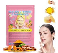 Turmeric Kojic Acid Pads, Turmeric Cleansing Pads,Turmeric Cleansing Pads with Natural Ingredients,Improves Skin Tone,Reduces Fine Lines,Balance Skin Oil & Water,Exfoliating,Enriched Vitamin C (1 Box)