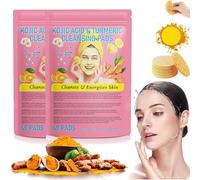 Turmeric Kojic Acid Pads, Turmeric Cleansing Pads,Turmeric Cleansing Pads with Natural Ingredients,Improves Skin Tone,Reduces Fine Lines,Balance Skin Oil & Water,Exfoliating,Enriched Vitamin C (2 Box)