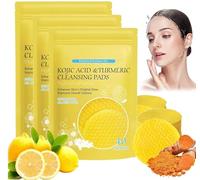 Turmeric Kojic Acid Pads,Turmeric Kojic Acid Cleansing Pads,Kojic Acid & Turmeric Cleansing Pads,Infused Foaming Exfoliating Pads,Turmeric Cleansing Pads for Dark Spots,Balance Skin Oil&Water (3 Box)