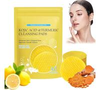 Turmeric Kojic Acid Pads,Turmeric Kojic Acid Cleansing Pads,Kojic Acid & Turmeric Cleansing Pads,Infused Foaming Exfoliating Pads,Turmeric Cleansing Pads for Dark Spots,Balance Skin Oil&Water (1 Box)