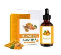 Turmeric Kojic Acid Soap and Turmeric Oil for Face & Body - Turmer_ic Skin Care Set - Kojic Acid Soap & Turme_ric Oil for Skin - Reduce Dark Spots & Hyperpigmentation & Smoothing 2pcs