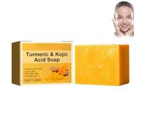 Turmeric Kojic Acid Soap Bars with Vitamin C, Retinol, Collagen, Turmeric, for Dark Spots, Uneven Skin Tone & Underarms - Exfoliating Face Wash Helps Improve Breakouts, & Cleanses Skin (1 Piece)