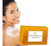 Turmeric & Kojic Acid Soap for Dark Spots - Bright Soap for Face & Body, Clears Knuckles, Armpits, Black Spots - With Tea Tree Oil, Vitamin C, Coconut Oil, Hyaluronic, Shea Butter & Glycerin & Cleans