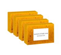 Turmeric & Kojic Acid Soap, Natural Turmeric Handmade Soap, Lemon Kojic Acid Bar for Face & Body, Deep Cleansing, Refreshing, Moisturizing, for All Skin Types (4)