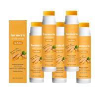 Turmeric Lemon Lip Balm, a natural exfoliating and moisturizing lip balm, provides long-lasting hydration for dry, chapped, and dull lips.