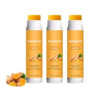 Turmeric & Lemon Lip Balm, Deeply Hydrating & Nourishing to Soften Dry and Cracked, Brightening and Lightening for Dull Lips, Even Tone, Reduces Fine Lines, Increases Elasticity (3pcs)