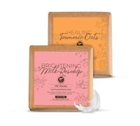 Turmeric Oats & Milk Rosehip Bath Soa.p Combo | Ayurvedic Cold-Processed Soaps with Milk, Haldi, Lactic Acid & Kokum Butter | For Body Tan Removal, Scar Reduction & Skin Brightening | 125g (Pack of 2)