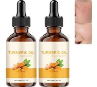 Turmeric Oil for Face & Body, Dark Spot Corrector Serum for Brightening Even Skin Tone, Anti-Aging Facial Essential Oil with Vitamin E, Moisturizer Glow Serum Improves Rough Dry Skin (2Pcs)