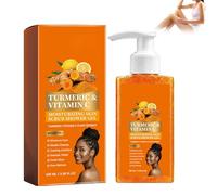 Turmeric Orange Vitamin C Body Wash with Cocoa Seed Exfoliant,Mattifying Scrub for Uneven Skin Texture,Squalane Leg Moisturiser for Uneven Skin Tone,Body-Only Daily Use Smooth,100 ml (2pcs)