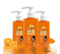 Turmeric Orange Vitamin C Body Wash with Cocoa Seed Exfoliant, Turmeric and Orange Vitamin C Body Scrub Shower, Mattifying Scrub for Uneven Skin Texture, Body-Only Daily Use Smooth (3PC)