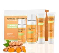 Turmeric Skincare Set,4PCS Turmeric Skincare Set for Teenagers Girls,Pamper Gifts for Women,Mud Mask & Turmeric Soap Bar & Face Serum & Face Cream,Reduce Acne&Blackhead,Deep Nourishing for Dry Skin
