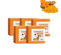 Turmeric Soap Bar for Face & Body - Brightening & Cleansing with Natural Turmeric, Helps Fade Scars & Spots, Targets Hyperpigmentation, Calms Skin - Evens Tone, Gentle for Underarms. (5PCS)