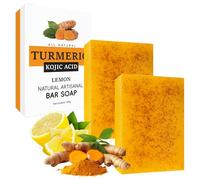 Turmeric Soap Bar for Women - Turmeric & Kojic Acid Soap - Natural Soaps - Tumeric So-ap,Acne,Dark Spots,Hyperpigmentation, Smooth Skin - Tur-meric & Kojic Acid Bar S-oap - 100g*2PCS