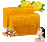 Turmeric Soap,Turmeric Handmade Soap,Lemon Turmeric Kojic Soap,Skin Brightening Turmeric Bath Soap,Deep Cleansing Soap Bar for Men & Women