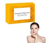 Turmeric Soap,Turmeric Kojic Acid Soap Bars,Skin Whitening Soaps Even Skin Tone for Face and Body,Moisturising, Pore Cleansing, Dark Spots Remove, Restore Elasticity Radiance (1)