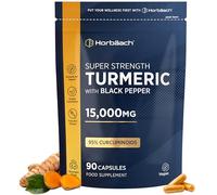Turmeric Tablets 15,000mg - Super Strength Curcumin Supplement with Black Pepper Extract (95% Curcuminoids) | Turmeric Root | 90 Vegan Capsules | Horbaach