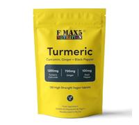 Turmeric Tablets 2400mg (per Serving) with Black Pepper & Ginger | 120 High Strength Curcumin Supplements | Vegan and Gluten Free | UK Made